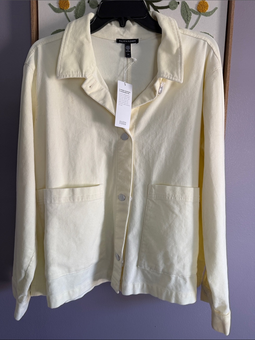 Eileen Fisher Soft Cream Button-Front Utility Jacket